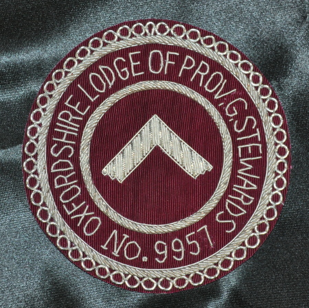Craft Provincial Grand Stewards Lodge Officers Apron Badge - Maroon - Click Image to Close